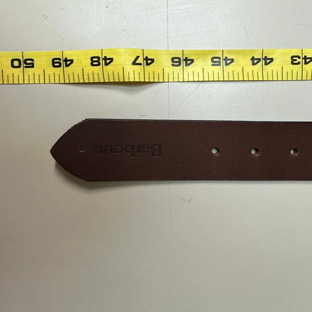 NWT Barbour Mens Brown Leather Belt Large MAC0351OL51 Brass Buckle New